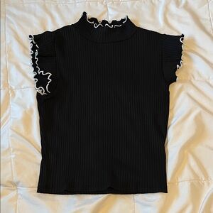 Black Zara Ruffled Women's Top
